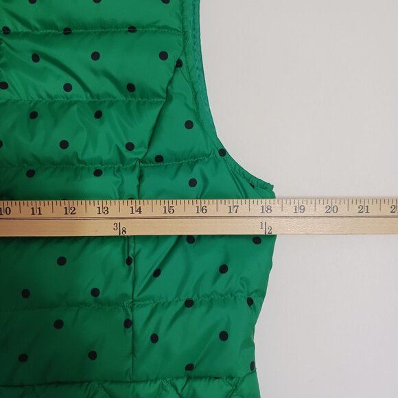 Talbots Green Polka Dot Down Quilted Puffer Vest Womens Small - Picture 11 of 13